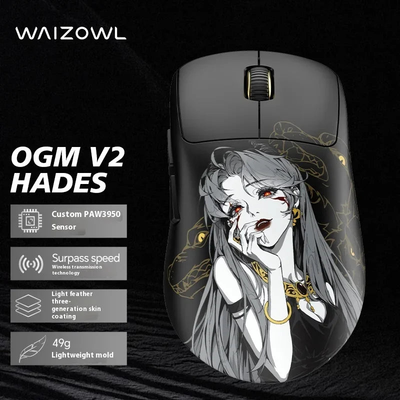 Waizowl Ogm Pro V2 Mouse Three-Mode Wireless Paw3950 30000dpi Gaming Mouse Lightweight Customize Mouse For Desktop Computer Gift