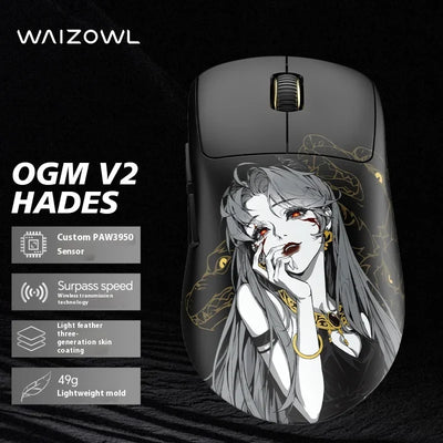 Waizowl Ogm Pro V2 Mouse Three-Mode Wireless Paw3950 30000dpi Gaming Mouse Lightweight Customize Mouse For Desktop Computer Gift