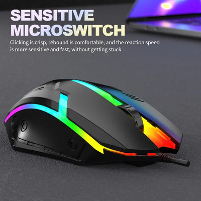Limei S1 E Sports LED Luminous Backlit Wired Mouse USB Wired For Desktop Laptop Mute Office Computer Gaming Mouse