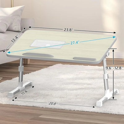 Ergonomic Laptop Bed Table Foldable Portable Desk with Cooling Fan Adjustable Height Work Study and Relaxation