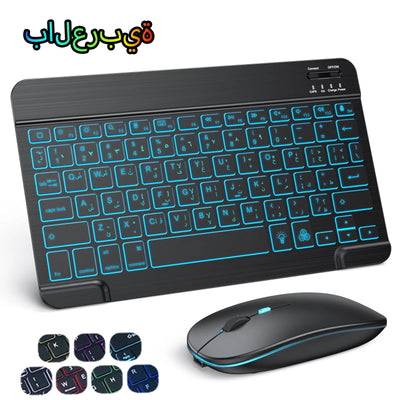 10 inch Backlit For iPad Keyboard and Mouse Backlight Bluetooth Keyboard For IOS Android Windows Wireless Keyboard and Mouse