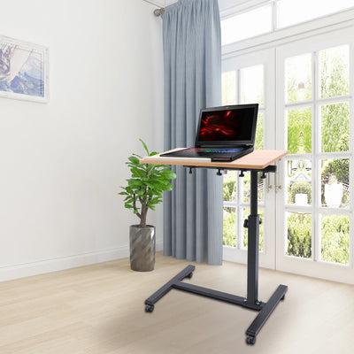 58-90cm Adjustable Height Laptop Desk Rectangle Desktop 4 Universal Wheels (All with Brakes)