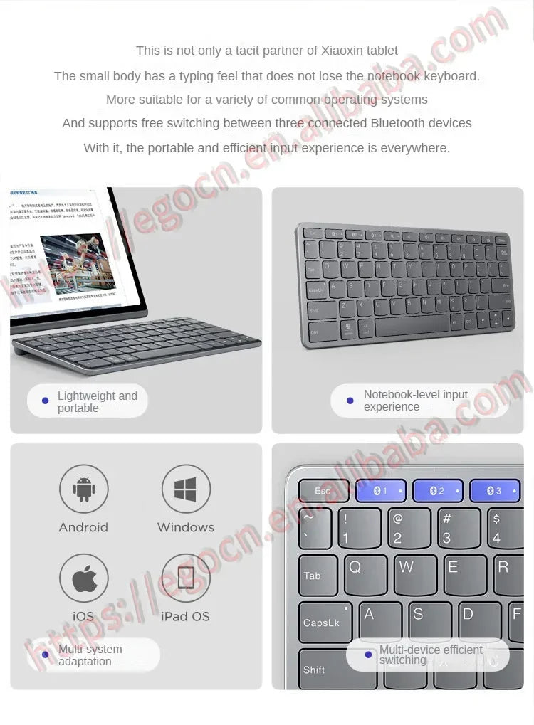 Xiaoxin Wireless Keyboard Air Portable for Lenovo Pad Studio Pad 2024 Legion Y700 Pad Pro Android Apple Windows MacOS