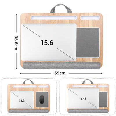 Portable Lap Laptop Desk with Pillow Cushion Home Office Lap Desk with Mouse Pad and Phone Holder Fits Up To 17.3 Inches Laptop