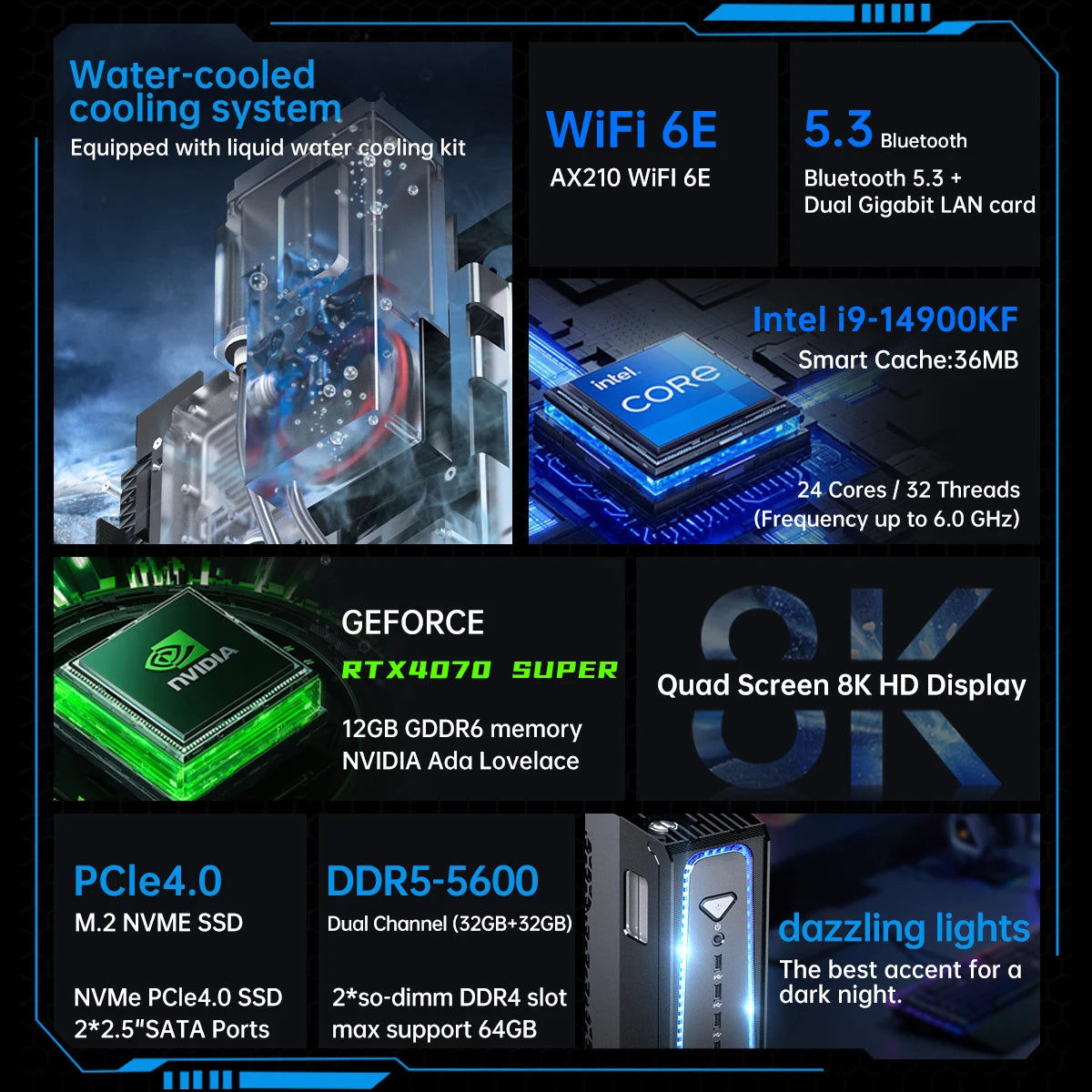 MSECORE  SL800 i9 13900KF Liquid cooled Gaming Computer